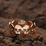 Gold and Silver Plated Heart Skull Ring