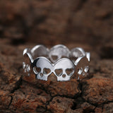 Gold and Silver Plated Heart Skull Ring