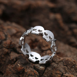 Gold and Silver Plated Heart Skull Ring