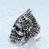 Stainless Steel Indiana Skull Ring