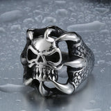 Stainless Steel Claw Skull Ring