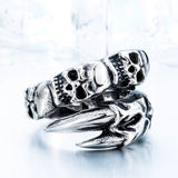 Stainless Steel Open Skull Hand Ring