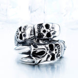 Stainless Steel Open Skull Hand Ring