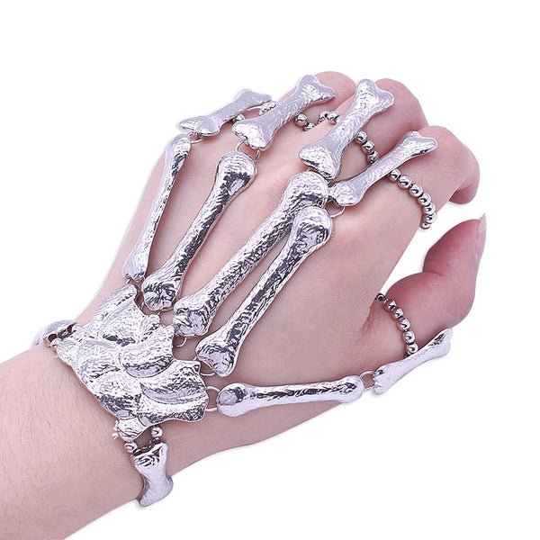 Skull Bead Finger Bracelet