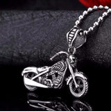 Stainless Steel Death Motorcycle Necklace