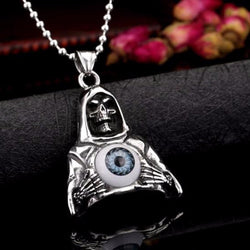 Stainless Steel Death Skull Eye Pendant