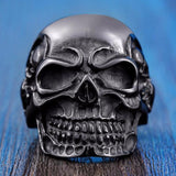 Stainless Steel Tripple Skull Ring