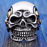 Stainless Steel Tripple Skull Ring