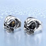 Stainless Steel Evil Skull Eye Ring