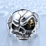 Stainless Steel Evil Skull Eye Ring