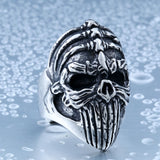 Stainless Steel Horrible Winged Skull Ring