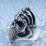 Stainless Steel Horrible Winged Skull Ring