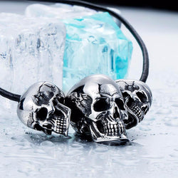 Stainless Steel Triple Skull Pendant