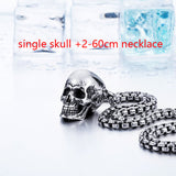 Stainless Steel Triple Skull Pendant