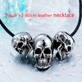 Stainless Steel Triple Skull Pendant