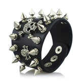 Leather Rock Spikes Bracelet