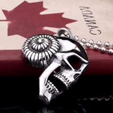 Stainless Steel Big Horn Skull Pendant