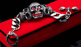 Stainless Triple Red Eyes Skull Bracelet