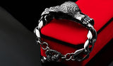 Stainless Triple Red Eyes Skull Bracelet